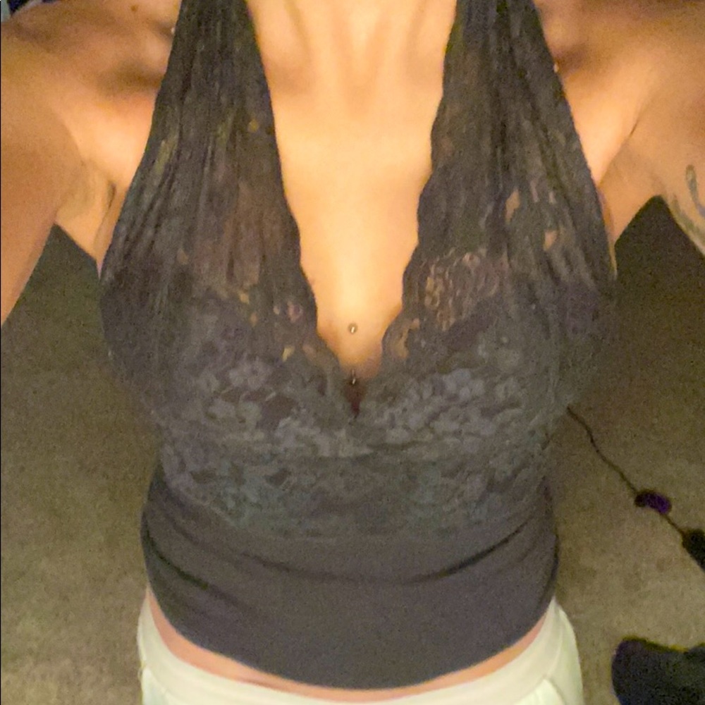 Lace halter top